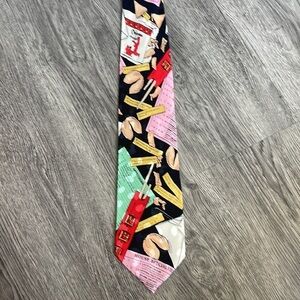 Addiction by Bolero Chinese menu silk tie
